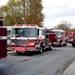 A line of emergency vehicles responded to the house fire. Daniel Brenner I AnnArbor.com